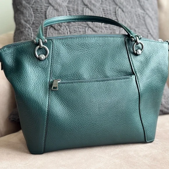 Coach Kacey crossbody bag dark green pebbled leather gunmetal hardware - Picture 8 of 12